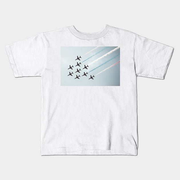 Red Arrows in flight - 2011 Kids T-Shirt by SimplyMrHill